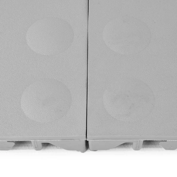 Greatmats PVC Plastic Interlocking Gym Floor Tile 12 in. x 12 in. x 0.56 in. StayLock Bump Top-Gray 26 Pack