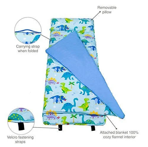 Wildkin Nap Mat with Pillow for Toddler Boys and Girls - Perfect Size F, 50 x 1.5 x 20 inches
