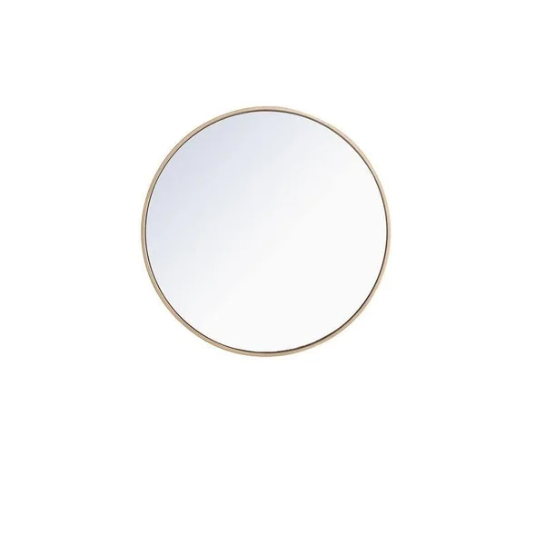 Carson Carrington Labbemala Metal Frame Round Mirror - 18x22 Diameter - Silver