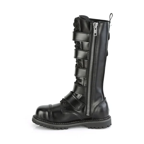 Demonia Riot-20 - Black Leather
