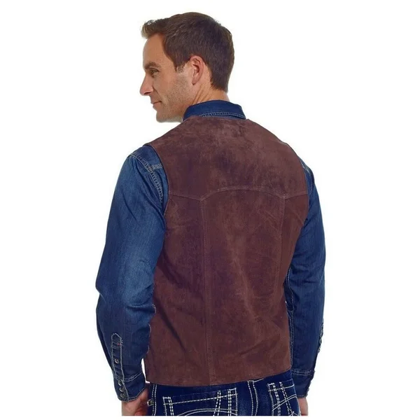Cripple Creek Western Vest Mens Suede Buttons ML3061T Black