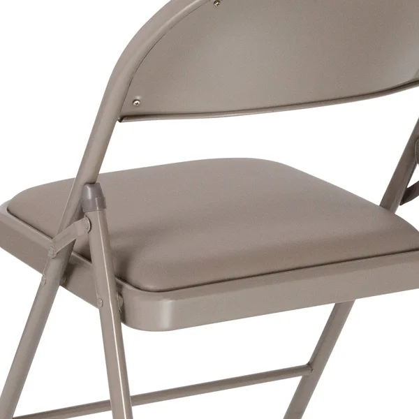 Flash Furniture 2 Pk. Hercules Series Double Braced Gray Vinyl Folding Chair