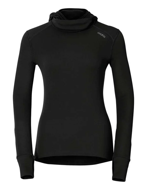 Odlo Womens Active Warm Eco Baselayer Top with Facemask Black