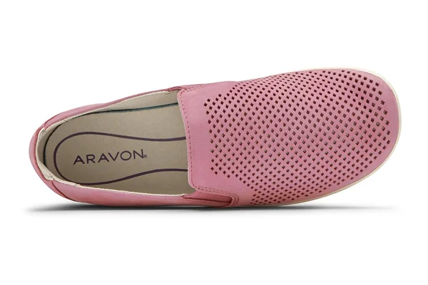 Aravon Women's Lia SlipOn Sneaker, Size: 9, Pink Leather