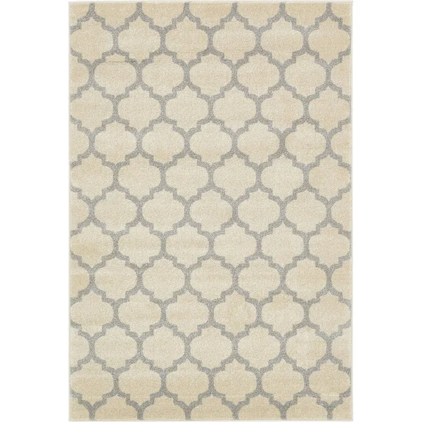 Unique Loom Philadelphia Trellis Area Rug Black 8& x 8& Round 8& Round Indoor Living Room - Bedroom, Dining Room