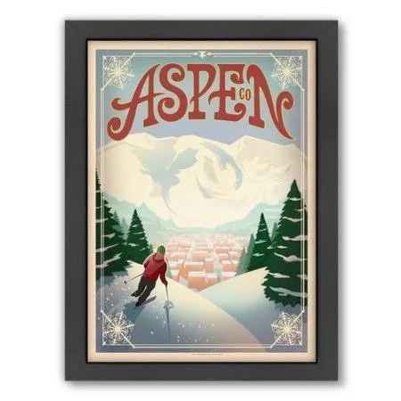 East Urban Home Aspen Framed Vintage Advertisement Size: 11x22 H x 9x22 W x 1x22 D