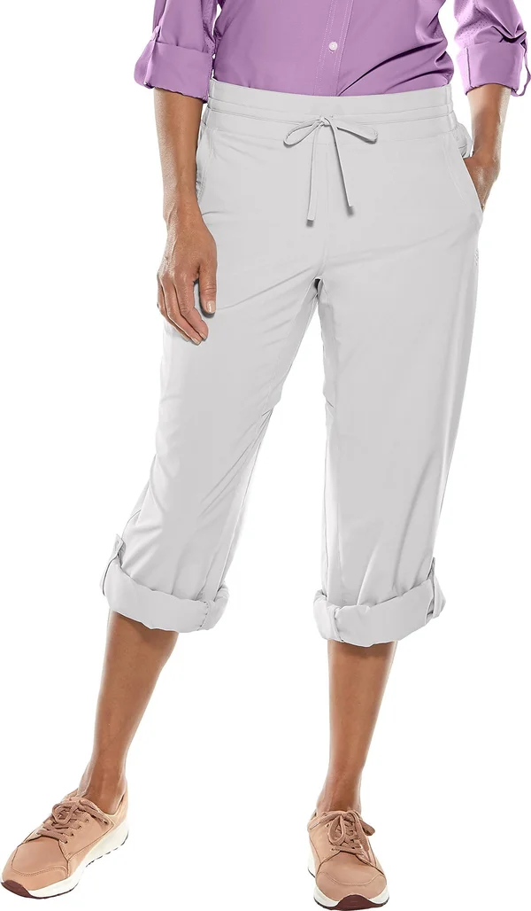 Coolibar Women's Canyon Roll Up Pants, Sun Protective Clothing For Women, Grey, Medium