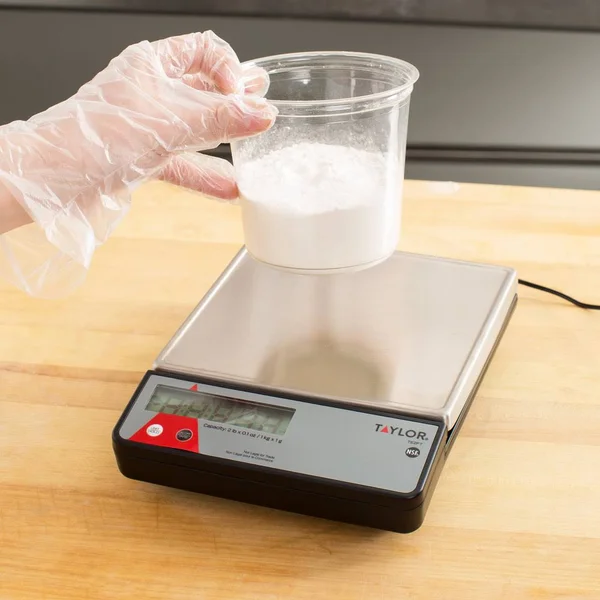 Taylor TE2FT 2 lb. Compact 7 1/8x22 x 7 1/8x22 Digital Portion Control Scale