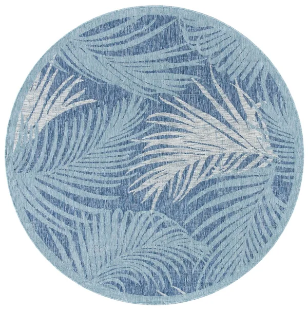 Safavieh Courtyard Deana Indoor/ Outdoor Rug - 6&7x22 x 6&7x22 Round - Aqua/Navy
