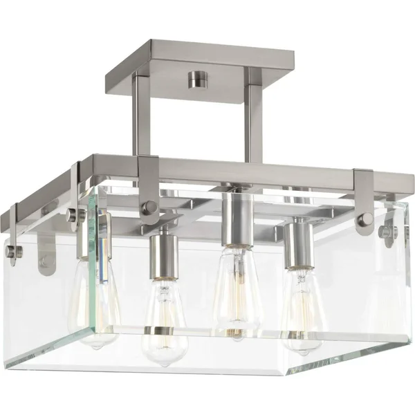 Progress Lighting P350090-009 Glayse Semi Flush Mount Light - Brushed Nickel