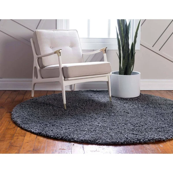 Unique Loom Davos Shag Rug - 6& 7 x 6& 7, Round