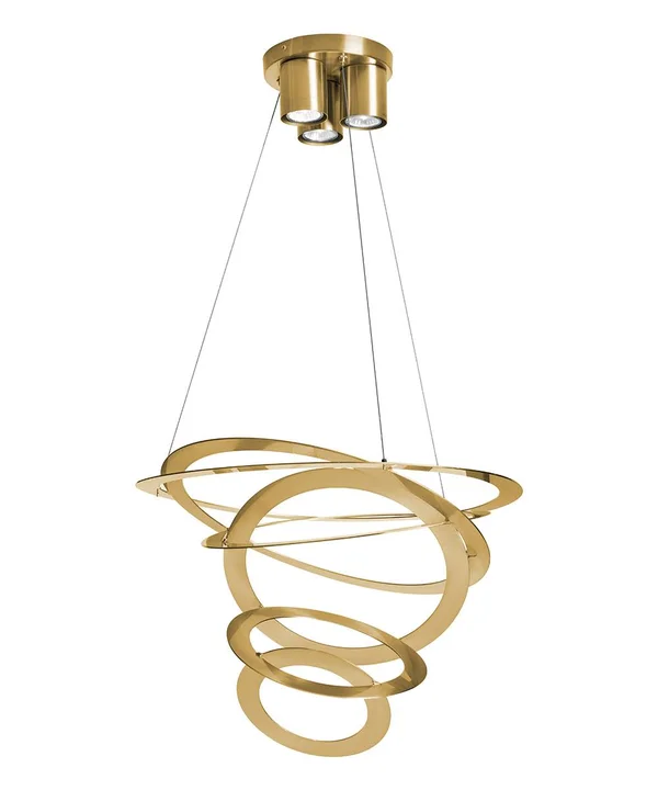 Dainolite JAN-203P-GLD 3 Light Tieredring Fixture - Gold