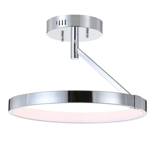 Jonathan Y Owen 17.5x22 Dimmable Integrated LED Metal Semi-Flush Mount - Chrome JYL7016A