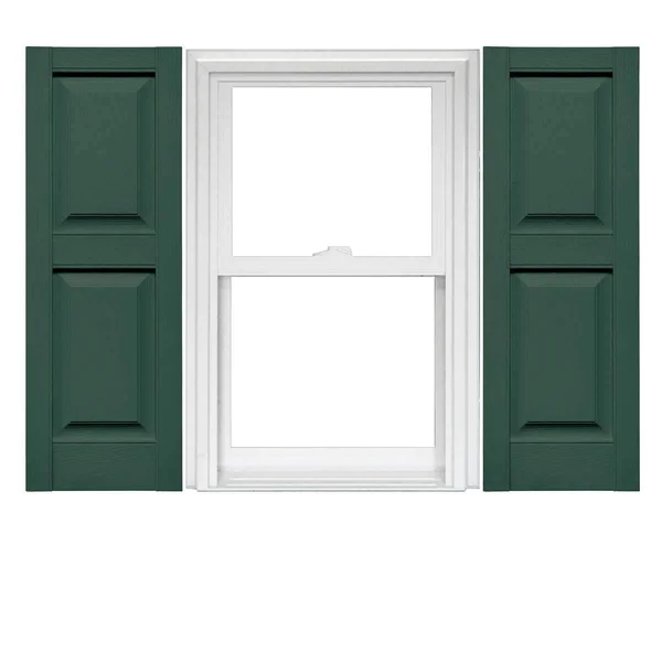 Mid America Raised Panel Vinyl Shutters (1 Pair) - 14.75 x 67 028 Forest Green