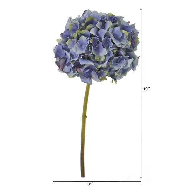 Nearly Natural 19in. Hydrangea Artificial Flower Set of 6 - Pink/White