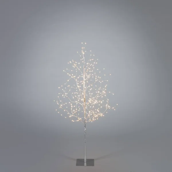 4ft Electric Silver Tree with Warm White Mirco LED Lights
