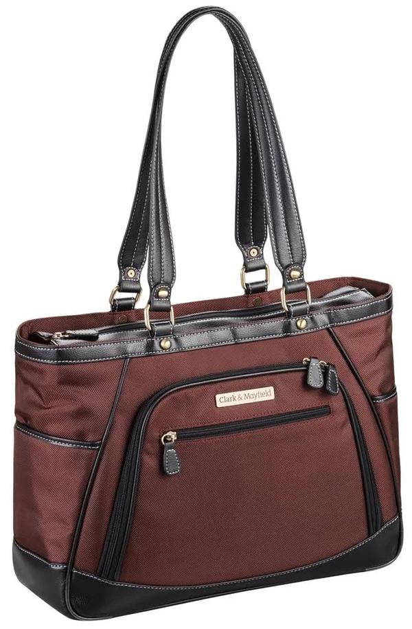 Clark & Mayfield Women's Sellwood Metro Laptop Handbag - Bordeaux Brown, 15.6x22
