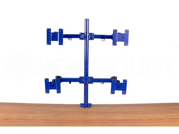 MonMount Quad LCD Stand Desk Clamp Holds Upto 4 27x22 LCD Monitors - Blue (LCD-2020BL)