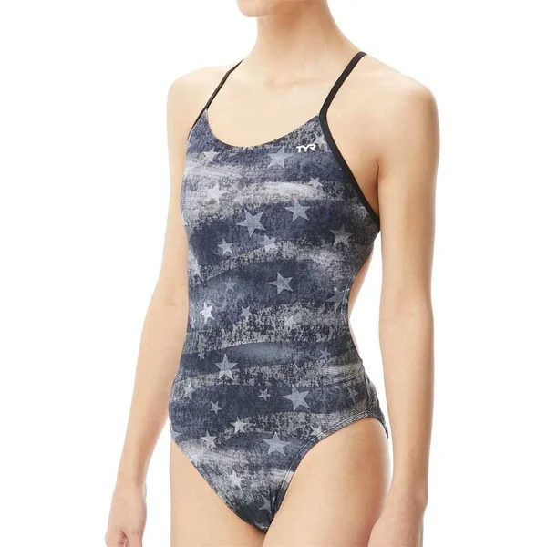 TYR Dadr7a Women's American Dream Diamondfit Swimsuit - Black/Grey, 34