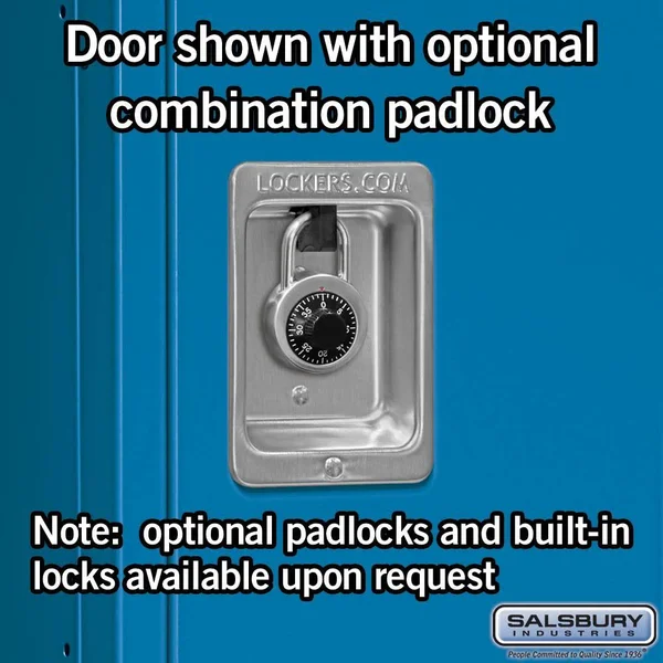 Salsbury Industries 63365bl-u 36 in. W x 78 in. H x 15 in. D Standard Metal Locker-Triple Tier-3 Wide-Blue-Unassembled