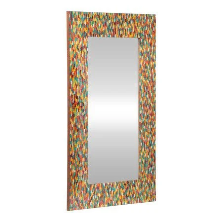 Noble House Grelton Rectangular Mosaic Handcrafted Wall Mirror - Multi-Colored