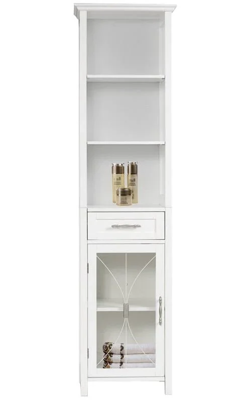 Elite Home Fashions 7978 Delaney Linen Cabinet, White