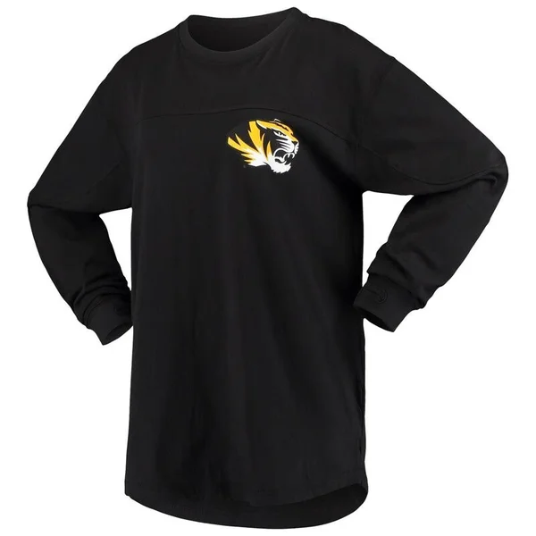 Missouri Tigers Pressbox Women's The Big Shirt Oversized Long Sleeve T-Shirt - Black, Size: Large