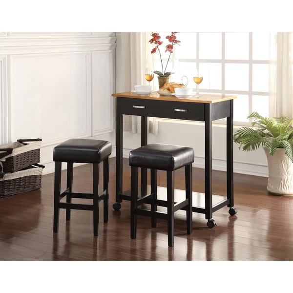 Acme Furniture Maroth Black 3-Piece Counter Height Set