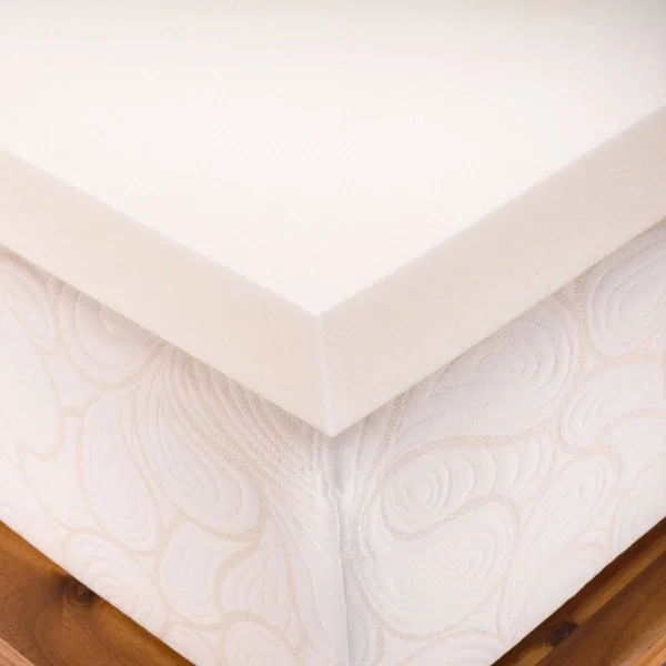 Memory Foam Solutions UBSPUMC2804 4 in. Thick California King Size Medium Firm Conventional Polyurethane Foam Mattress Pad Bed T