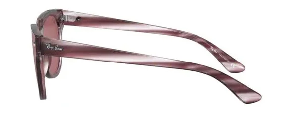Ray Ban RB4368NF Blaze Meteor Sunglasses - 643175 Striped Havana Bordeaux/Dark Violet
