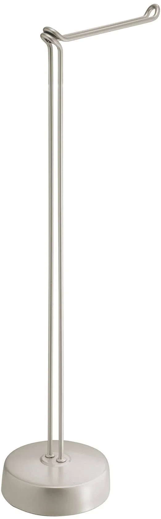 iDesign Classico Freestanding Toilet Tissue Holder with Pivoting Arm - Pack of 2, Matte Satin