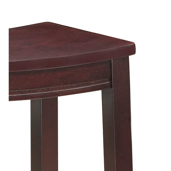 Traditional Style Wooden Counter Stool with Saddle SEAT - Brown