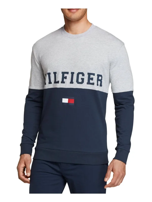 Tommy Hilfiger Mens Gray Graphic Sweater Size: XL