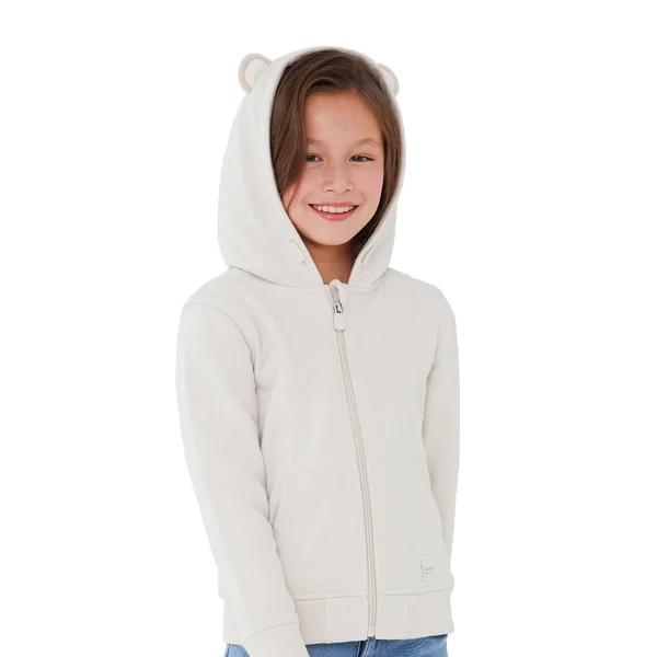 Kids& Cubcoats Bori The Bear Zip-Up Hoodie - Boy's, Size: 4-5, LT Beige