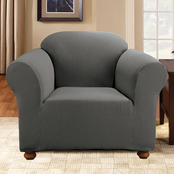 Sure Fit Simple Stretch Subway Chair Slipcover - Gray