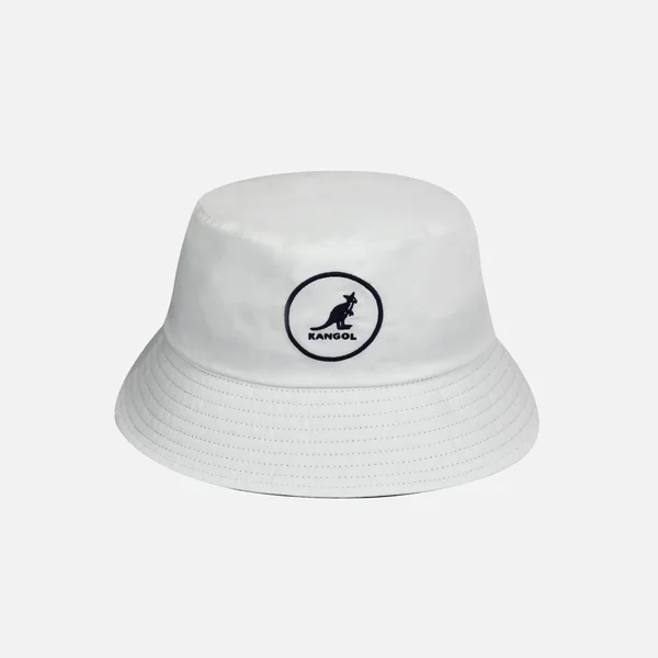 Kangol Cotton White Bucket Hat - White - Large