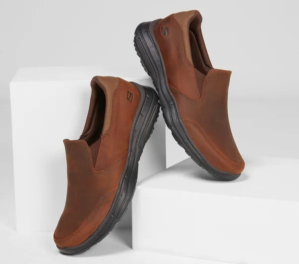 Men's Skechers Relaxed Fit Glides Calculous Slip-On - Brown - Size 12