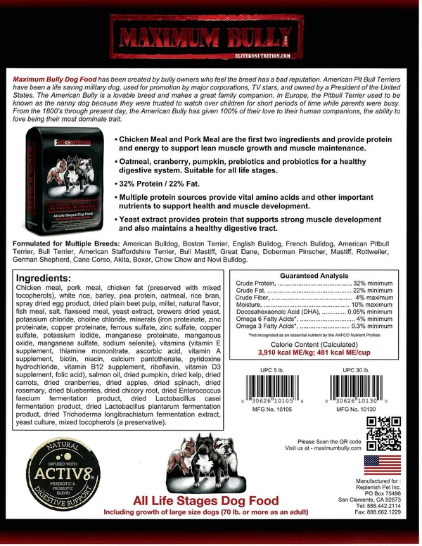 Maximum Bully Dog Food - 33 lb