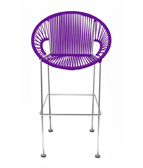 Innit Puerto Bar Height Stool - Chrome Frame - Purple, Chrome