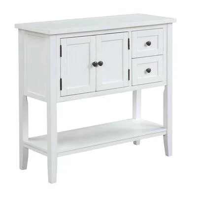 36/&/& Modern Console Table Sofa Table for Living Room with 2 Drawers - 1 Cabinet and 1 Shelf Darby Home Co Table Top Color: Whit