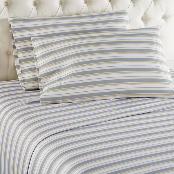 Micro Flannel King Sheet Set - Metro Stripe