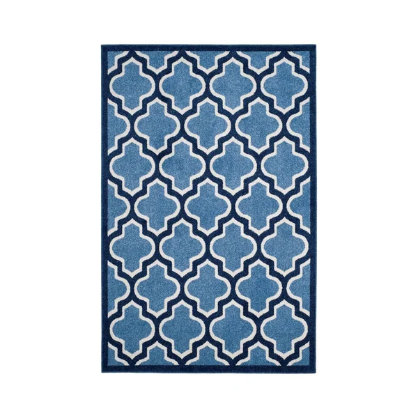 Safavieh Amherst AMT420Q Light Blue, Navy Rug 7& x 7& Round