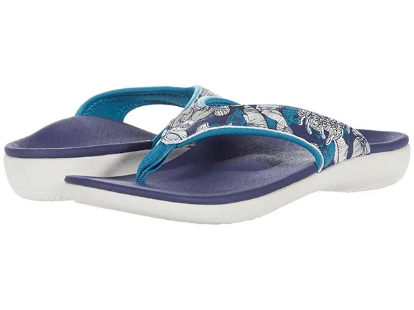 Spenco Yumi Tropical Women's Sandals Navy : 6 D - Wide