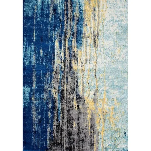 nuLOOM Modern Abstract Vintage Blue Rug (6&7 x 9&)