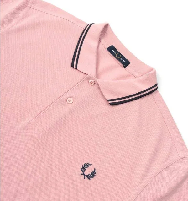 Fred Perry Twin Tipped Polo T Shirt - Pink - Polo Shirts