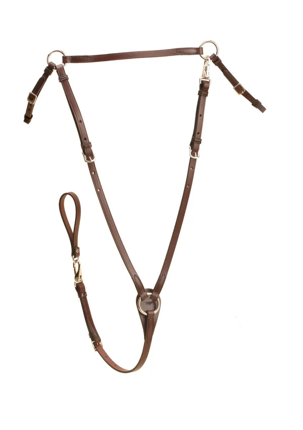 Tory Leather Flat Hunt Breastplate Oversized Havan Havana