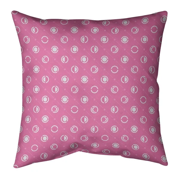 White Accent Monochrome Moon Phases Pattern Throw Pillow - 26 x 26 - White & Red - Linen