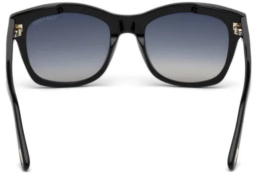 Tom Ford Lauren-02 FT0614 01C Shiny Black Geometric Sunglasses