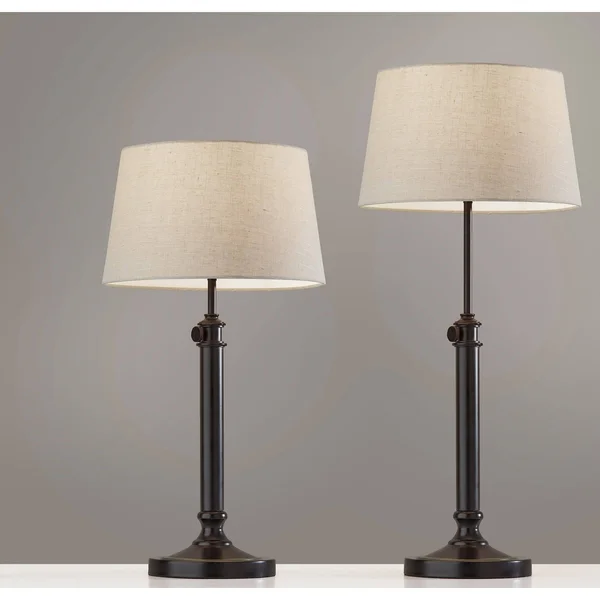 Adesso Mitchell Antiqued Black Table Lamp (Set of 2)