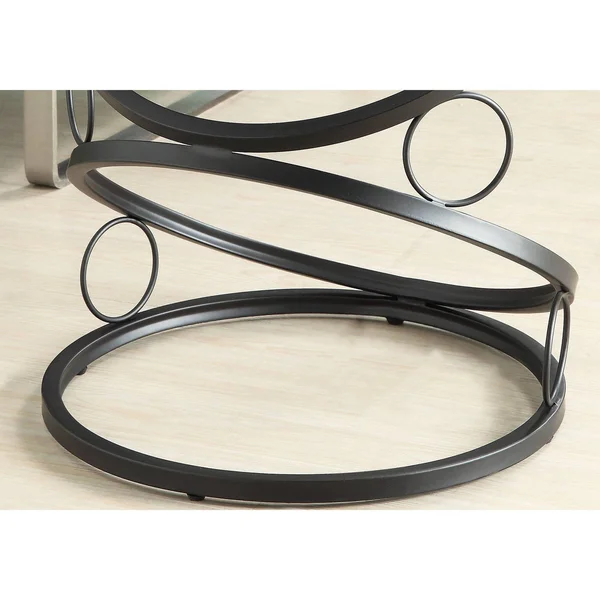Accent Table - Black Metal with Tempered Glass - EveryRoom